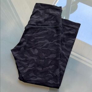 Black and Gray Camouflage Leggings Performance Fabric